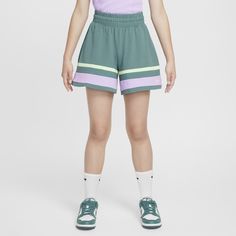 Serve up court-ready style any day of the week. Sporty stripes give these roomy and breathable shorts an athletic twist while an elastic waistband and internal drawcord help keep the fit comfy. A structured knit fabric pulls sweat away from your skin for quick evaporation, helping you stay cool and comfortable. Sporty Bottoms With Built-in Shorts For Playwear, Striped Sportswear Bottoms For Sports, Sporty Striped Shorts For Sports, Sporty Cotton Athletic Shorts For Spring, Nike Athleisure Athletic Shorts With Elastic Waistband, Striped Sporty Bottoms For Sports, Sporty Striped Sports Bottoms, Sporty Striped Bottoms For Sports, Cotton Sportswear Shorts For Playwear