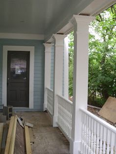 the porch is being remodeled and ready for painting