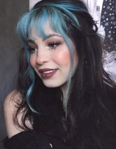 Hair Dyed Underneath, Blue Hair Dye, Hair Color Underneath, Goth Hair, Color Highlights