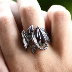 Dragon Celtic, Flying Dragon, Celtic Dragon, Dragon Ring, Dragon Necklace, Magical Jewelry, Dragon Jewelry, House Targaryen, Silver Wings