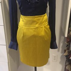 Beautiful Color....It’s Not Photographing Well, But It’s A Warm Mustard Color. Hottest Color For Fall! Yellow Short Bottoms For Work, Yellow Short Length Bottoms For Workwear, Yellow Short Length Workwear Bottoms, Yellow Workwear Bottoms Shorts, Fitted Yellow Skirt For Night Out, Yellow Stretch Pencil Skirt, Chic Fitted Yellow Skirt, Elegant Yellow Pleated Skirt, Elegant Yellow Mini Skirt For Spring