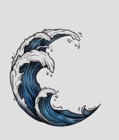 a drawing of a wave in the ocean