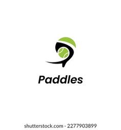 the logo for paddles is shown in black and green colors on a white background