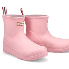 Hunter Boots Pink Short Size 6 Size:6 Color: Pastel Pink Condition: New Without Tags Smoke Free And Pet Free Home Spring Rain Boots With Round Toe, Spring Round Toe Rain Boots, Trendy Spring Rain Boots With Round Toe, Casual Pink Flat Heel Boots, Pink Rain Boots For Outdoor, Casual Spring Rain Boots With Round Toe, Casual Round Toe Rain Boots For Spring, Waterproof Ankle-high Boots For Spring, Pink Casual Boots Medium Width