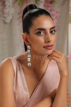 Inspired by the Victorian design, these dangler earrings are handcrafted by the artisans of India. The Silver polki earrings are a tribute to the rich traditions of India, as they are associated with age-old Indian jewelry. The modern design of the polki earrings will surely add glamour to your look. These trendy silver earrings add grace to all your attires, from a sizzling dress to a silk saree. Elevate your appearance with our silver polki earrings that hold the capacity to make you stand out Victorian Antique Silver Earrings For Gift, Traditional Silver Clip-on Earrings, Traditional Silver Dangle Clip-on Earrings, Elegant Sterling Silver Meenakari Earrings, Victorian Antique Silver Nickel-free Earrings, Victorian Earrings, Polki Earrings, Dangler Earrings, Earrings Indian