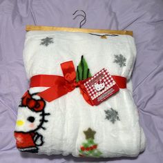 Nwt!! Hello Kitty And Friends Faux Rabbit Fur Throw. 50”X70”! Christmas Trees And Hello Kitty Print! Smoke Free And Pet Friendly Home Sanrio Bedding, Hello Kitty Print, Kitty Pictures, Hello Kitty And Friends, Kitty Stuff, Christmas Bedding, Hello Kitty Pictures, Fur Throw, Fluffy Blankets