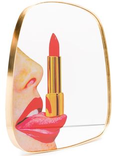 Shop Seletti tongue print mirror Seletti Mirror, Apartment Necessities, Print Mirror, Lipstick Print, Water Closet, Mirror Gold, Ring Watch, Artist Gifts, Glossy Lips