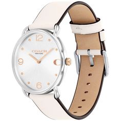 Introducing the Women's Elliot Chalk White Leather Strap Watch, the epitome of timeless style and elegance. This stunning timepiece features a minimalist 36mm round stainless steel case with a sophisticated rose gold-tone finish. The chalk white leather strap adds a touch of modern sophistication, making it the perfect accessory for both workdays and weekends. With its 2-hand quartz movement, this watch offers precision and reliability, while the water-resistant design ensures durability for eve White Leather Strap Watch Accessories With Round Dial, White Leather Strap Watch For Everyday Use, White Leather Watch Accessories With Metal Dial, White Watch With Leather Strap For Everyday, White Watch Accessories With Leather Strap And Round Dial, Timeless White Watch With Leather Strap, White Watch With Subdials For Everyday Use, White Watch With Leather Strap, White Watches With Leather Strap