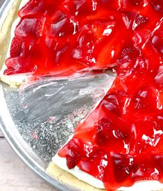 a pie that is sitting on a pan