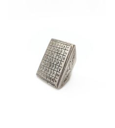 Old Kabbalah ring, large silver square Tuareg ring with a mystic formula. Big square silver ring made by the Amazigh Tuareg people of Mali. Size 8 US, 16.5 Italian, could fit a bit bigger sizes because of its shape. Top size 32x35 mm. Handmade Tuareg jewelry item, found in Mali, from approximately the sixties, exact silver content unknown. * Most of our jewellery is old or antique and has not been polished to preserve its aged authenticity.  ** We ship for free world wide by registered mail whic Tuareg People, Tuareg Jewelry, The Sixties, Silver Jewellery, Quick Delivery, Rings Statement, Statement Rings, Silver Ring, Silver Jewelry