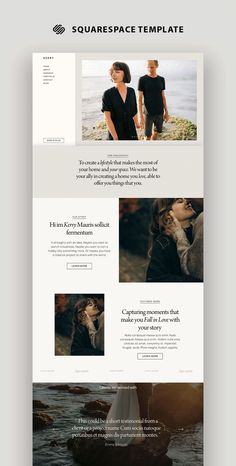 the website design for squarespace is clean and modern, with minimalistic layouts