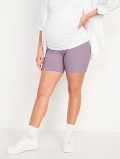 Full-panel waistband.  Soft rib-knit cotton-blend, with comfortable stretch.  Full panel stretches over the belly for max support.  Fitted through hip and thigh.  Maternity full-panel biker shorts hit at thigh.  6" inseam.  Model is approximately 5'9 Fantasy Closet, Old Navy Maternity, Womens Maternity, Knit Cotton, Biker Shorts, Bermuda Shorts, Rib Knit