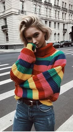 Pullover Mode, Fashion Sweaters, Pullover Outfit, Ladies Turtleneck Sweaters, Striped Turtleneck, Trik Fotografi, Women Sweater, Knit Outfit, Ladies Dress Design