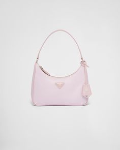 Prada Re Edition 2005, Prada Re Edition, Luxury Bags Collection, Pastel Outfit, Malibu Barbie, Girly Bags, Pink Girly Things, Fancy Bags, Pretty Bags