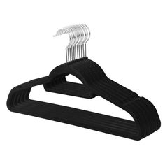 a black suit hanger on a white background