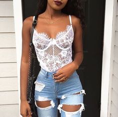 Lace Bodysuit Outfit, Corset Underbust, Jean Jacket Outfits, Bodysuit Lingerie, Bustier Top, Womens Bodysuit