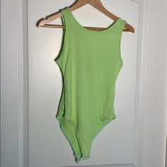 Neon Green/Yellow Striped Bodysuit. Never Worn. Good Condition. Very Cute And Comfortable. Casual Green Stretch Bodysuit, Green Stretch Summer Bodysuit, Fitted Green Bodysuit For Summer, Green Cotton Bodysuit For Spring, Yellow Cotton Bodysuit For Summer, Trendy Green Stretch Bodysuit, Forever 21 Sleeveless Summer Bodysuit, Forever 21 Sleeveless Bodysuit For Spring, Green Sleeveless Cotton Bodysuit