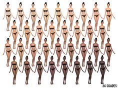 an image of a woman's body in various poses for the game avatars