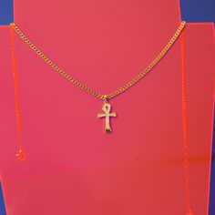 The ankh is the Egyptian symbol of life, also referred to as the Key of Life. Appreciate life and all the little things it has to offer...like this super cute necklace!! *Adjustable Necklace 14-16" *Handmade in Los Angeles *18K Gold Plated Finish Spiritual Ankh Necklace With Adjustable Chain, Adjustable Gold Spiritual Cross Necklace, Symbolic Ankh Necklace Adjustable, Symbolic Ankh Necklace, Spiritual Cross Charm Necklace With Adjustable Chain, Ankh Necklace With Adjustable Chain For Gift, Adjustable Spiritual Cross Necklace, Spiritual Ankh Cross Necklace Gift, Gold Ankh Cross Necklace Gift