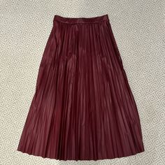 Asos Maroon Skirt, With Tags Size 6 Red Pleated Lined Skirt For Fall, Chic Burgundy Skirt For Spring, Red Midi Skirt For Fall, Red High Waist Pleated Skirt With Lining, Fall Red Lined Maxi Skirt, Red Midi Pleated Skirt For Fall, Fall Season Burgundy Pleated Skirt, Red Pleated Midi Skirt For Fall, Casual Red Full Pleated Skirt