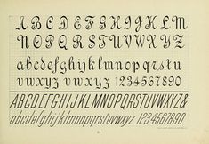 an old fashioned font with cursive writing on it's edges and uppercases