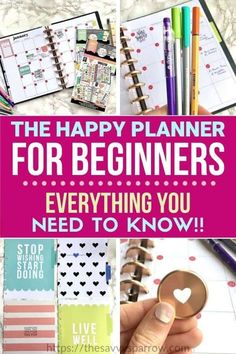 This Happy Planner for Beginners guide will answer all your questions about how to get started with The Happy Planner, including sizes and what accessories you should buy. Planer Organisation, Be Organized, Planner Pens, Filofax Planners