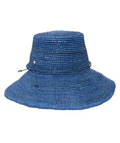 Raffia Packable Bucket Hat in color Deep Water Blue Straw Bucket Hat With Short Brim For Travel, Packable Straw Hat In Natural Color, Packable Straw Hat For Travel, Packable Natural Sun Hat With Short Brim, Natural Packable Sun Hat With Short Brim, Adjustable Woven Straw Bucket Hat, Lightweight Natural Bucket Hat For Travel, Casual Straw Bucket Hat For Travel, Natural Lightweight Bucket Hat For Travel