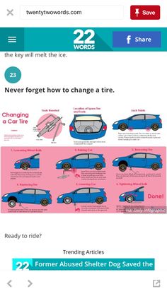 an info sheet showing how to change a car on facebook