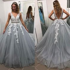 Email:mychicdress08@hotmail.com Catalogue:+Grey+Tulle+Homecoming+Dresses Venues:+Hall,Church,Beach+/+Destination,Garden+/+Outdoor Back+Details:+Zipper Season:+Spring,Summer,Winter,Fall Neckline:+Jewel Material:+Tulle Silhouette:A+Line Style:+Vintage,Chic Body+Shape:+Misses Sleeve+Leng... Backless Gowns, Ball Gown Prom Dresses, Gown Prom Dresses, Simple Prom Dress Long, Winter Formal Dresses, Tulle Homecoming Dress, Tulle Evening Dress, Plus Size Party Dresses, Dress Backless