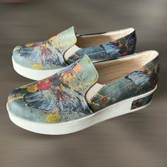 Description - Women's Shoes Goby Slip On Espadrilles Vn4201 Size 8.5 New Inner Material : Textile Insole Material : Soft Pad Outside Material : High Quality Matted Canvas Outside Material Color : Canvas Sole Material : Thermoplastic Color : Printed Multi Colorful Production Type : Handmade Paint : Solvent Free Paint Benefit : Recyclable Material Origin : Turkey Heel Height : 2,5 Cm Shaft : 8,5 Cm Colored Printed Shoes Are A Unique And Stylish Addition To Any Wardrobe. They Feature Bold And Vibra Free Paint, Printed Shoes, Handmade Paint, Slip On Espadrilles, Shoe Print, New Woman, Womens Shoes Sneakers, Women's Shoes, Espadrilles