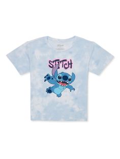 Buy Lilo & Stitch Flying Stitch Girls Graphic Short Sleeve T-Shirt, Sizes 4-16 at Walmart.com Nickelodeon Girls, Jumpsuit Shorts, School Clothing, Short Pants Outfit, Kids Clothing Brands, Tie Dye Outfits, Stitch Shirt, Girls Graphic Tee, Romper Jumpsuit