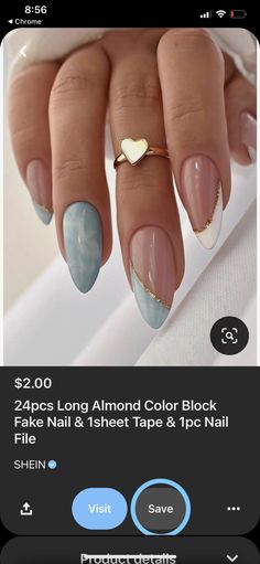 the nails are blue and white with gold hearts on them, but it's not too