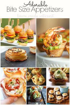 the collage shows different types of appetizers