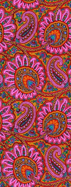 an image of colorful paisley print fabric