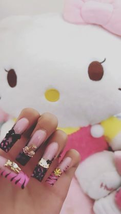 #pink #pinterest #hellokittyaddict #nails #nailart #nailtech Betty Boop Nails Designs, Betty Boop Nail Art, Betty Boop Nails, Cutesy Nails, Pink Pinterest, Long Acrylic, Hair Ponytail, Hair Ponytail Styles, Ponytail Styles