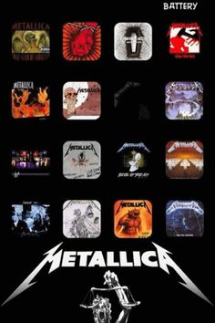 an image of metallic music album covers