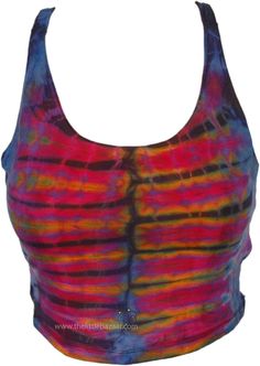 This bright soft crop top has a streaky smoldering pink look in tie-dye colors and a hippie style of its own, for a stylish free-spirited look.  It goes with any bohemian lowers! The tie dye has a blue base with yellow and orange streaks. #tlb #Sleeveless #beachwrap #bohemianfashion #Handmade #TieDye #BohemianTop Trendy Acid Wash Crop Top, Tie Dye Cropped Top, Tie Dye Fitted Cotton Crop Top, Fitted Tie Dye Cotton Crop Top, Fitted Acid Wash Crop Top For Spring, Fitted Cotton Tie Dye Crop Top, Trendy Acid Wash Crop Top For Summer, Fitted Acid Wash Crop Top For Summer, Acid Wash Cropped Crop Top