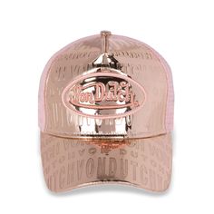 Rose Gold Reflective Trucker - Von Dutch Curved Bill Mesh Baseball Cap With Embroidered Logo, Curved Brim Mesh Snapback Hat With Logo Patch, Mesh Snapback Hat With Logo Patch And Curved Brim, Trucker Hat With Logo Patch And Curved Visor, Mesh Snapback Hat With Embroidered Logo And Curved Bill, Adjustable Mesh Snapback Hat With Logo Patch, Mesh Trucker Hat With Logo Patch For Streetwear, Mesh Snapback Hat With Logo Patch, Streetwear Trucker Hat With Curved Visor And Logo