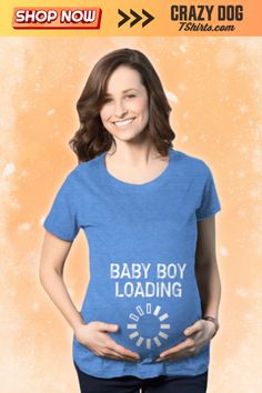 Share the excitement with our 'Baby Boy Loading' maternity t-shirt! This exclusive tee adds a touch of joy to your pregnancy journey, letting the world in on the anticipation of your little one. Crafted for comfort and style, this shirt is a perfect way to showcase your mom-to-be pride. Celebrate the loading happiness with this maternity tee – because the countdown to your baby boy's arrival is the most joyful journey! Nerdy Pregnancy Announcement, Baby Announcement Pictures, Nerdy Shirts, The Bump, Pregnancy Tshirts