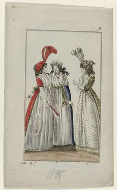 1797 Fashion, 1795 Fashion, Women Standing, Three Women