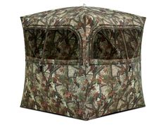 a camouflage tent with trees on it