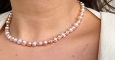 Natural Freshwater Pink Pearl Necklace, Real Pearl Necklace for Woman, Beaded Choker Necklace, Gift for Her, Wedding Gift, Bridesmaid Gift - Etsy Pink Pearl Necklace, Real Pearl Necklace, Etsy Bridesmaid Gifts, Real Pearls, Beaded Choker Necklace, Pink Pearl, Beaded Choker, Fresh Water, Bridesmaid Gifts