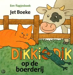 a book with an image of a cow and a frog in front of a fence