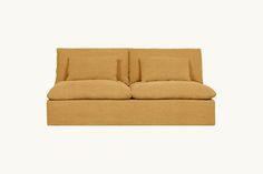 Aria 72" Sofa in Honey Bee Dream Sofa, Fish Home, Dream Sofas, Hardwood Plywood, Apartment Living Room, Slipcovered Sofa, Apartment Living, Honey Bee, Natural Fabrics