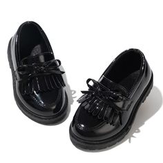 PRICES MAY VARY. 【EASY ON&OFF】-- These boys girls oxford school shoes made of soft PU leather upper.Lace up closure is easy for toddler boys girls to wear off, lets your little kids wear on and off the shoes by themselves easily, also let mom and dad assured. 【COMFORTABLE & NON-SLIP】-- These toddler saddle shoes rubber sole is very flexible,wear resistant and non-slip. Steady chunky Heel design, breathable & soft insole, walking all day long does not tire the feet. Great for school all day weari Toddler Dress Shoes, Uniform Shoes, School Uniform Shoes, Girls Dress Shoes, Saddle Shoes, Uniform Dress, Black Oxfords, Toddler Boots, Dress Shoe