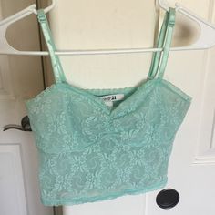 No Padding. Blue/Green Lace Bra-Let. Never Worn- Open To Offers Green Lace Bra, Green Lace, Lace Bra, Women's Intimates, Mint Green, Forever 21, Blue Green, Color Blue, Blue Color