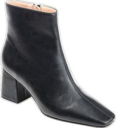 Sleek Heeled Boots With Stacked Block Heel, Office Boots With Stacked Heel And Medium Width, Formal Block Heel Boots, Formal Boots With Block Heel, Sleek Block Heel Boots Medium Width, Sleek Block Heel Boots With Padded Heel, Formal Boots With Padded Block Heel, Sleek Boots With Padded Block Heel, Classic Heeled Boots With Padded Block Heel