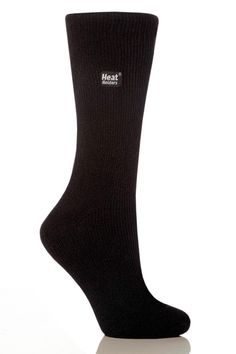 Size: Women's 5-9Also fits: Men's 4-8Women requiring size 8-13 can look at Men's styles or Women's Big/Tall. The first and original Heat Holders® Crew sock! Keep feet warm on the coldest of days and pull on this pair of solid color crew length Heat Holders® for women (ladies), the warmest thermal sock. Thick, chunky and with a massive tog rating of 2.34, Heat Holders® are made from a specially developed heavy bulk yarn which has extreme thermal qualities. With long pile cushioning, these thermal Breathable Comfortable Winter Socks, Comfortable Breathable Winter Socks, Casual Warm Black Socks, Snug Black Socks For Winter, Black Breathable Winter Socks, Snug Warm Black Socks, Warm Snug-fit Black Socks, Warm Snug Black Socks, Comfortable Fitted Black Socks