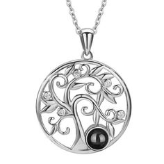 Personalized Tree of Life Necklace - This necklace combines classic Tree of Life elements with a projection necklace, uploading a photo of your family to make it a truly one-of-a-kind custom gift. Unique design, exquisite craftsmanship, creating exclusive exquisite works of art. 100 Language Messages - I love you in 100 different languages around the photo, which is a silent confession that hits the heart directly. This necklace is perfect for mom, grandma, or anyone who wants to keep a love... Silver Infinity Necklace For Anniversary, Elegant Infinity Necklace As Gift For Mom, Elegant Infinity Necklace For Mom, Elegant Stainless Steel Necklaces For Mother's Day, Silver Necklace With Adjustable Chain For Anniversary, Elegant Stainless Steel Necklace For Anniversary, Elegant Stainless Steel Anniversary Necklace, Elegant Silver Necklace - Gift For Mom, Elegant Silver Necklace Gift For Mom