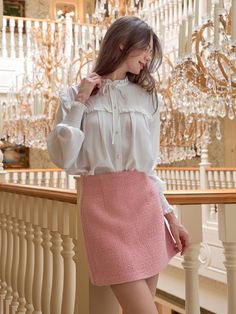 Composition :  Outshell : 52%Rayon, 48%Polyester Color : WhiteCountry of Origin : Republic of Korea Frill Blouse, Teenage Daughters, Three Kids, Shopping List, No Frills, Dream Closet, Top Blouse, Composition, Top Outfits